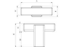 T-knop SEGMENT l40 eik + rvs-look